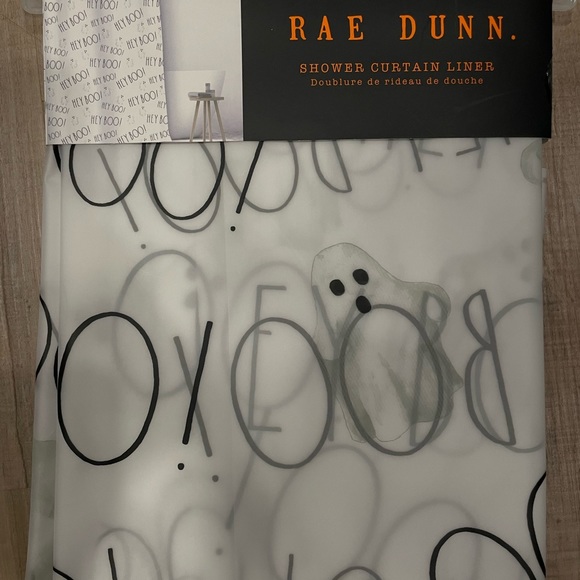 Rae Dunn BOO shower curtain - Picture 2 of 3